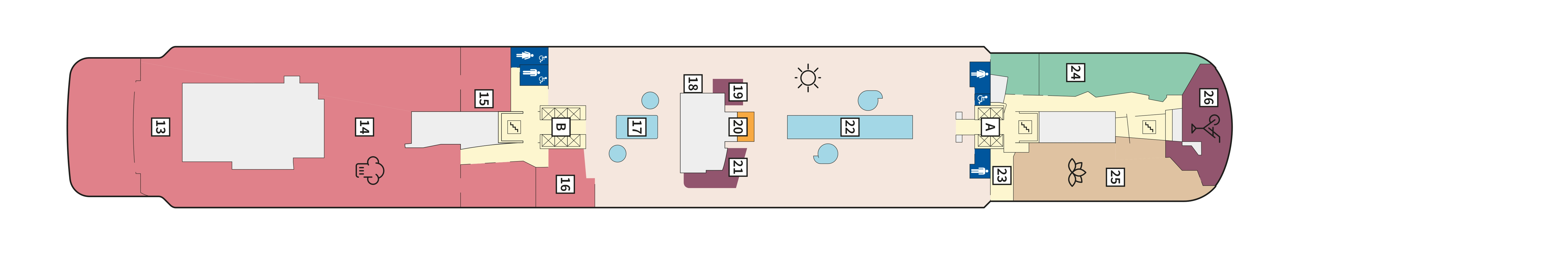 Mein Schiff 5, Deck 12: official cabin and venue layout