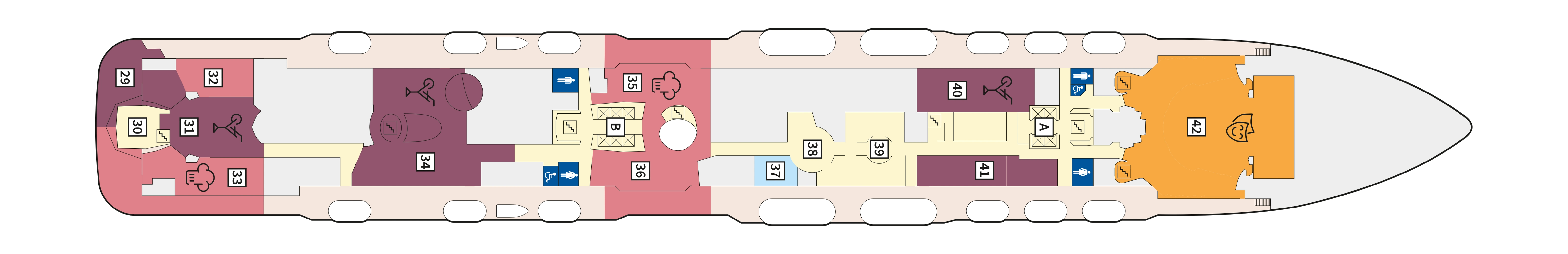Mein Schiff 5, Deck 5: official cabin and venue layout