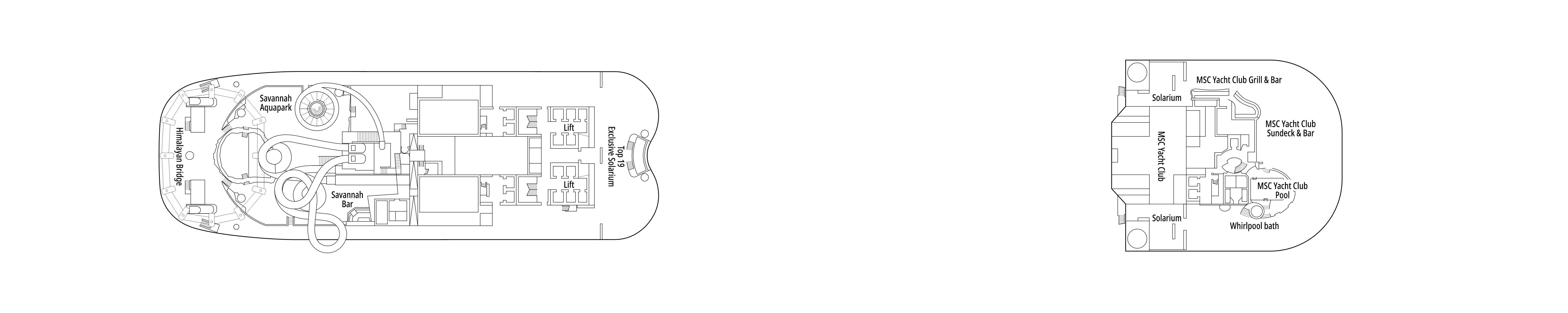 MSC Virtuosa, Deck 19: official cabin and venue layout