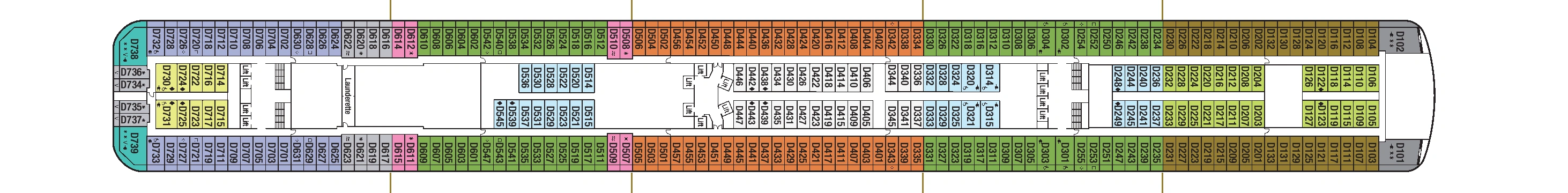 Britannia, Deck 11: official cabin and venue layout