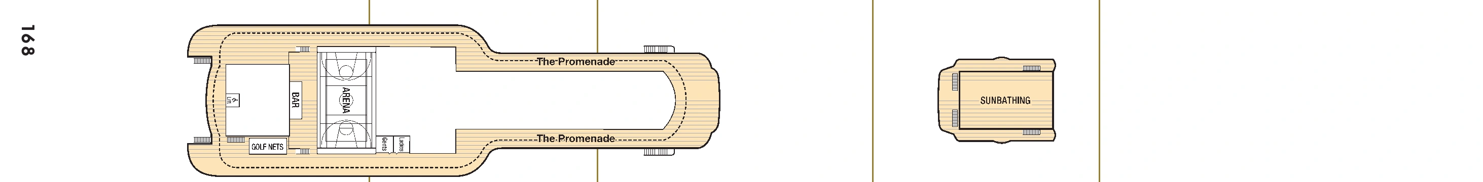 Britannia, Deck 18: official cabin and venue layout