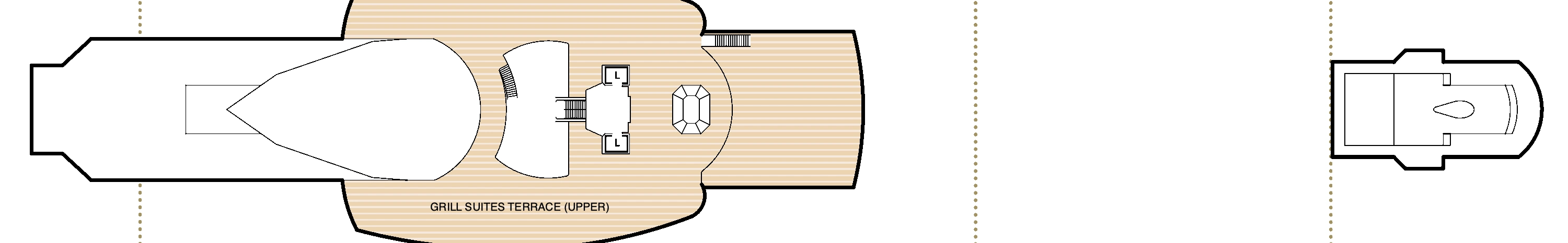 Queen Victoria, Deck 12: official cabin and venue layout