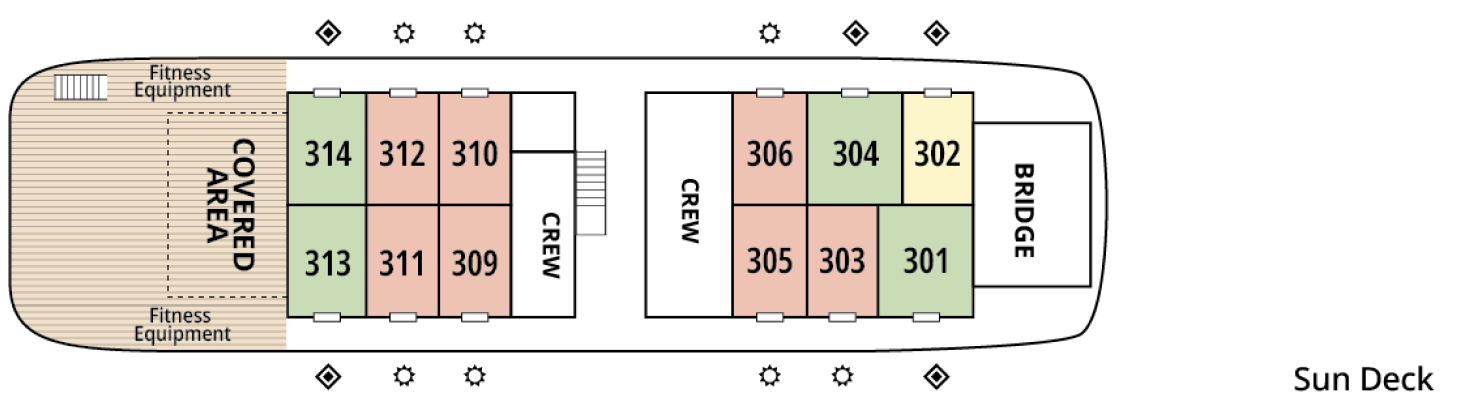 Wilderness Explorer, Deck 3: official cabin and venue layout
