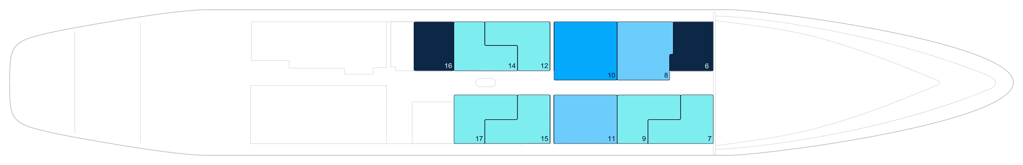 Le Ponant, Deck 2: official cabin and venue layout