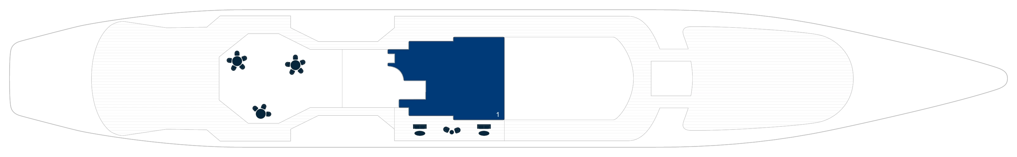 Le Ponant, Deck 4: official cabin and venue layout