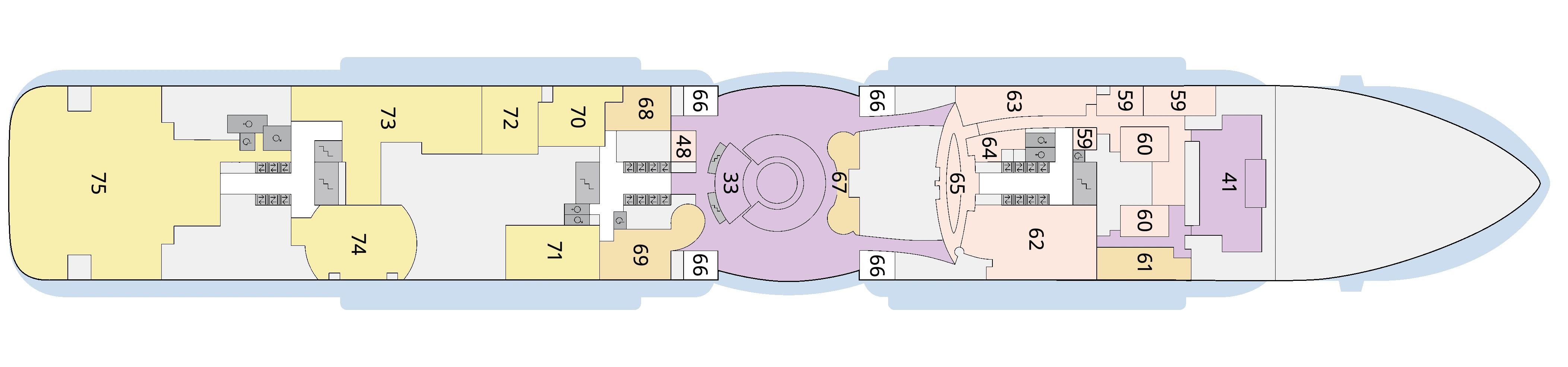AIDAnova, Deck 6: official cabin and venue layout