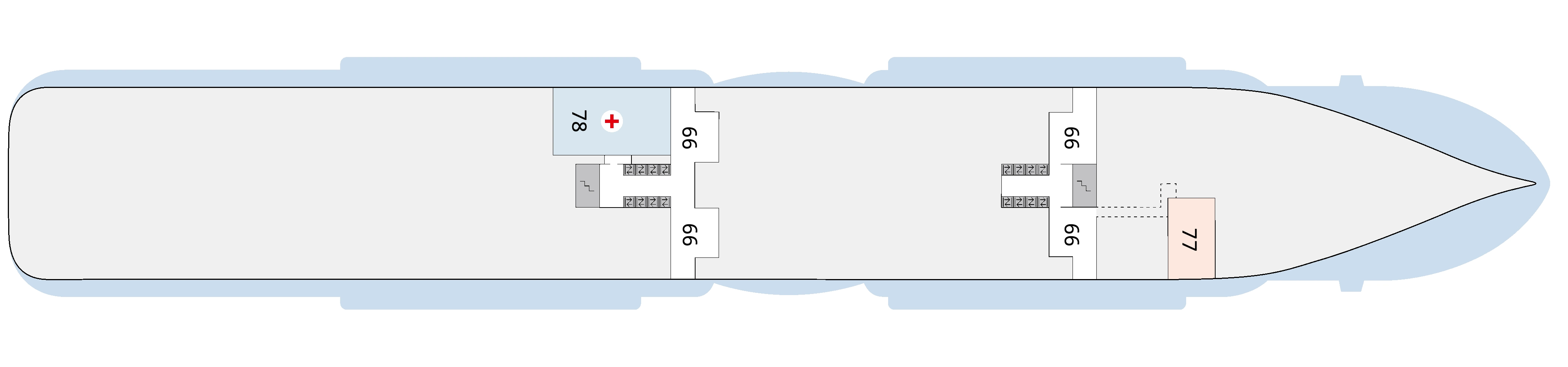 AIDAnova, Deck 3: official cabin and venue layout