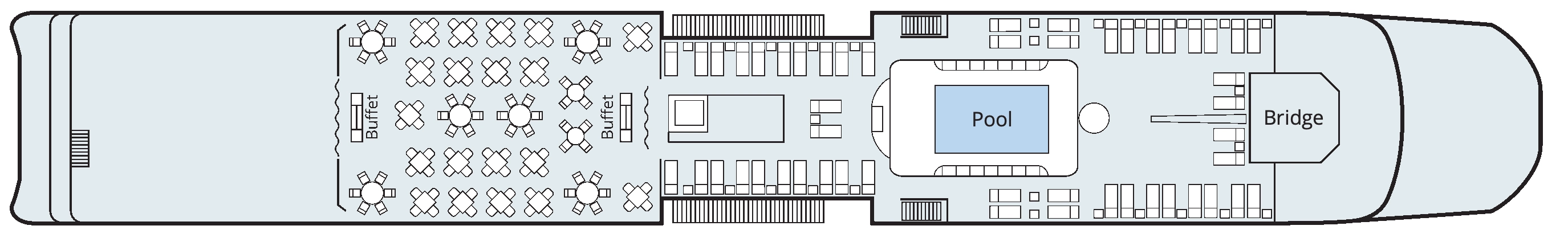 Viking Gyda, Deck 4: official cabin and venue layout