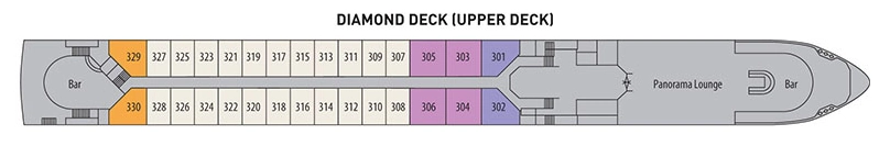 Lord Byron, Deck 3: official cabin and venue layout