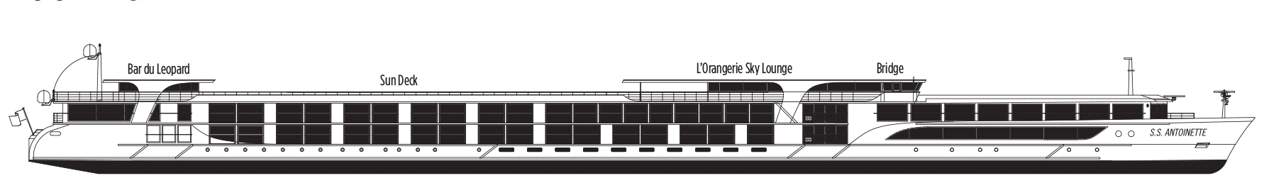 S.S. Antoinette, Deck 4: official cabin and venue layout
