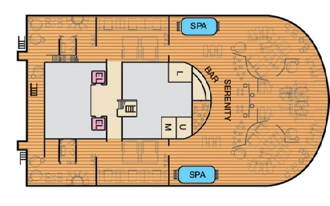 Carnival Venezia, Deck 15: official cabin and venue layout