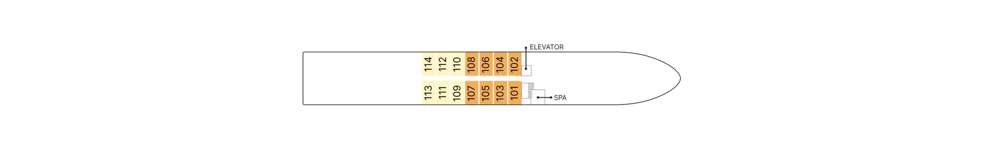 AmaDouro, Deck 1: official cabin and venue layout