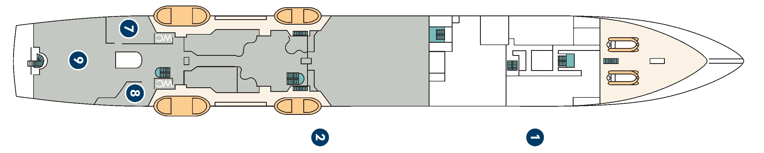 Wind Star, Deck 3: official cabin and venue layout