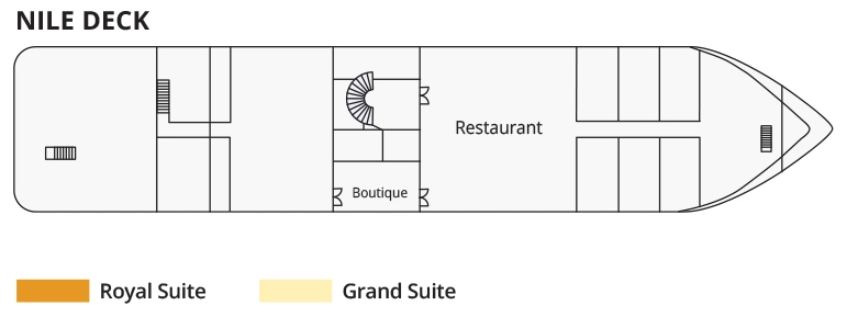 River Tosca, Deck 1: official cabin and venue layout