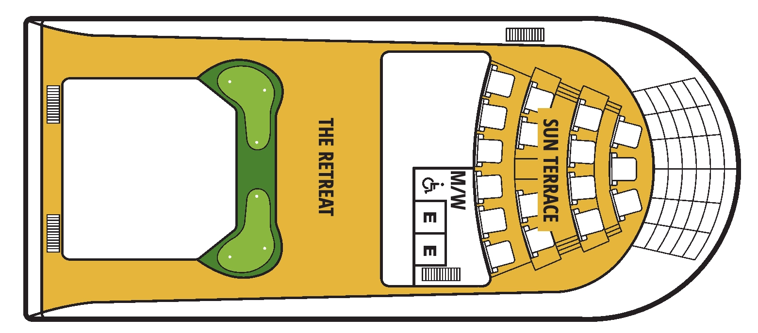 Seabourn Quest, Deck 11: official cabin and venue layout