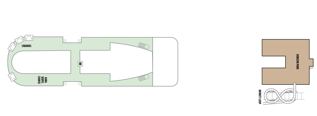 Norwegian Aura, Deck 19: official cabin and venue layout