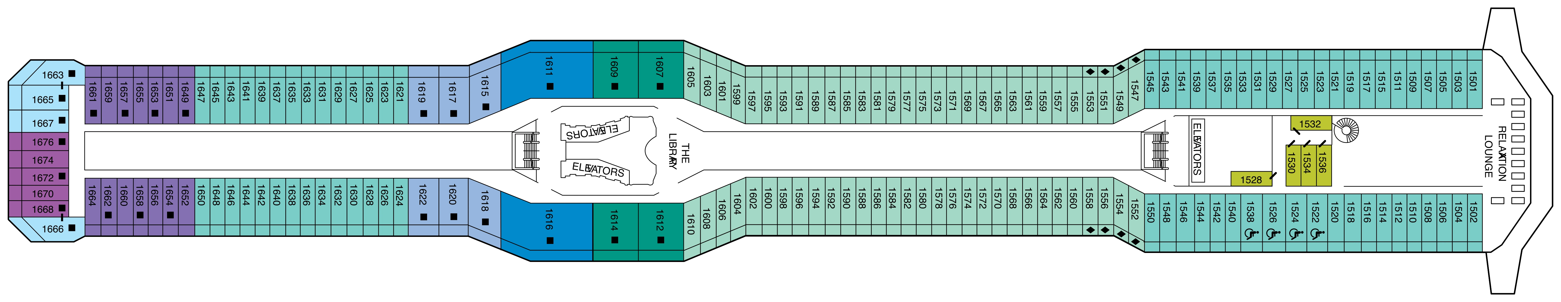 Celebrity Equinox, Deck 11: official cabin and venue layout