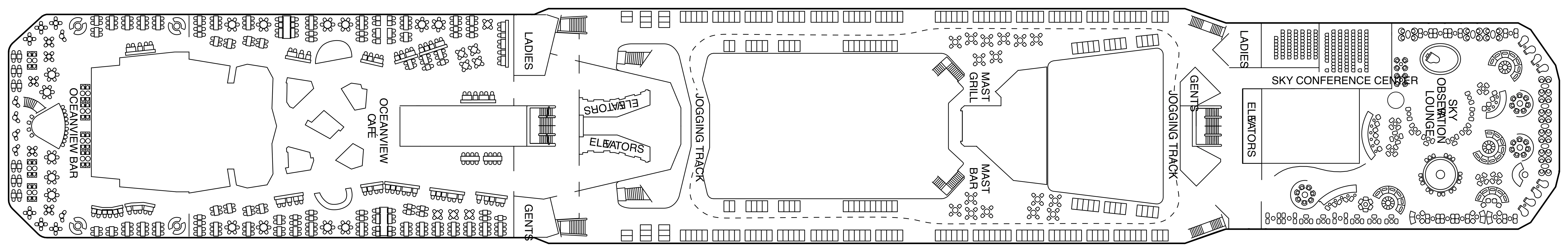 Celebrity Equinox, Deck 14: official cabin and venue layout