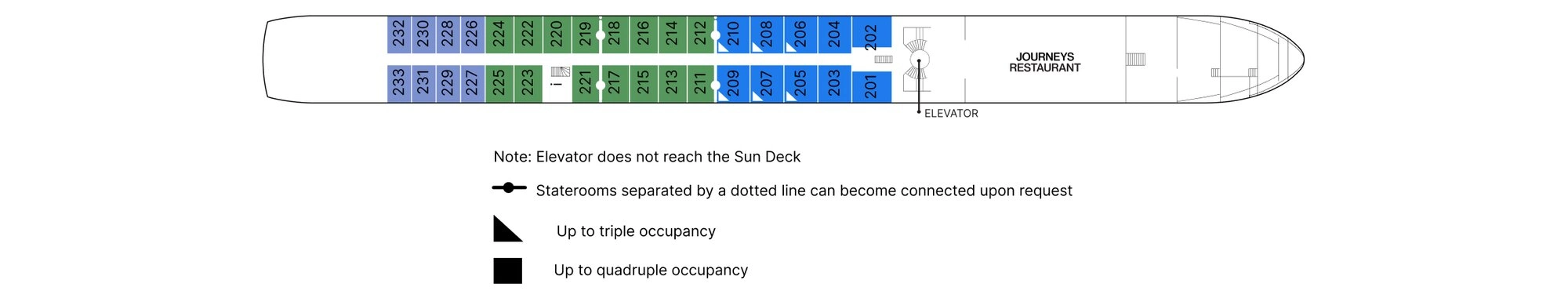 AmaFiora, Deck 2: official cabin and venue layout
