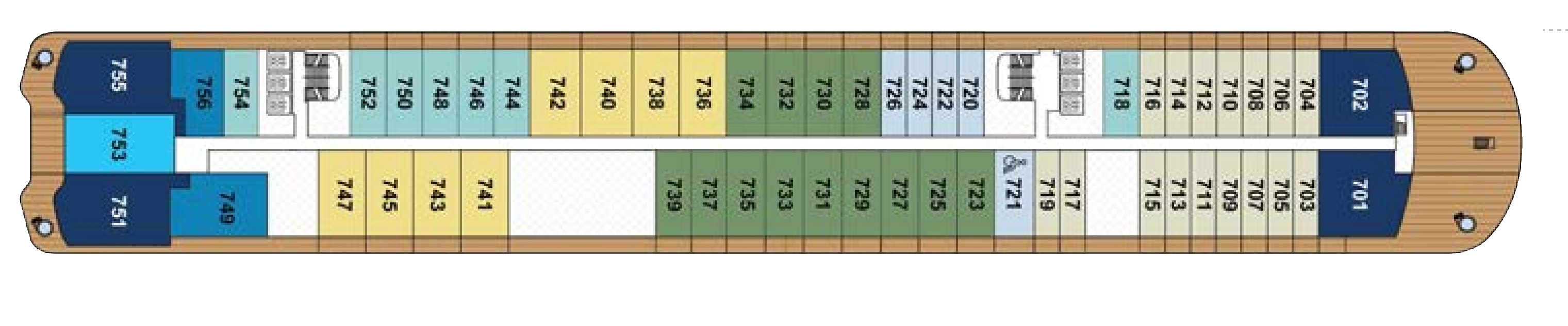 Ilma, Deck 7: official cabin and venue layout