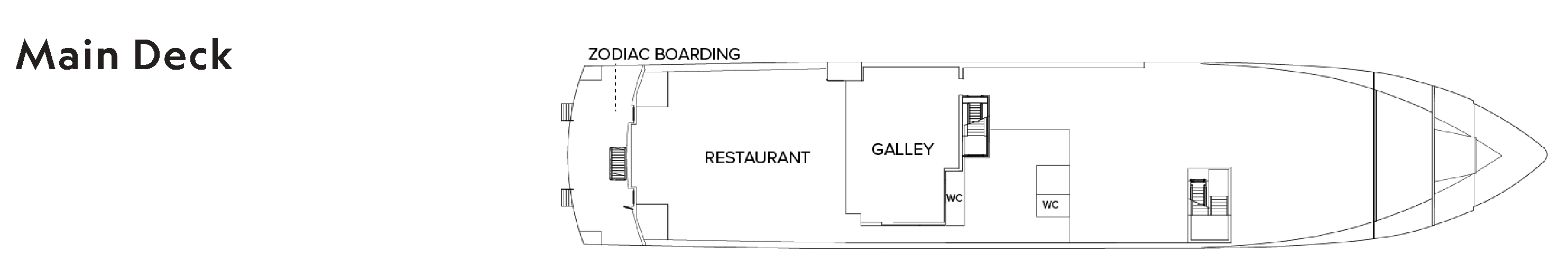 National Geographic Endeavour II, Deck 1: official cabin and venue layout