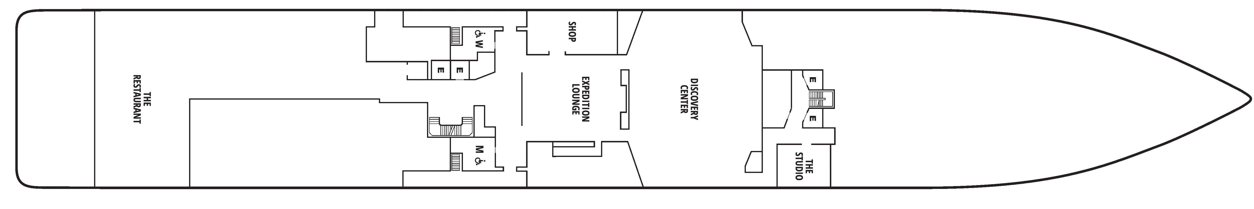 Seabourn Pursuit, Deck 4: official cabin and venue layout