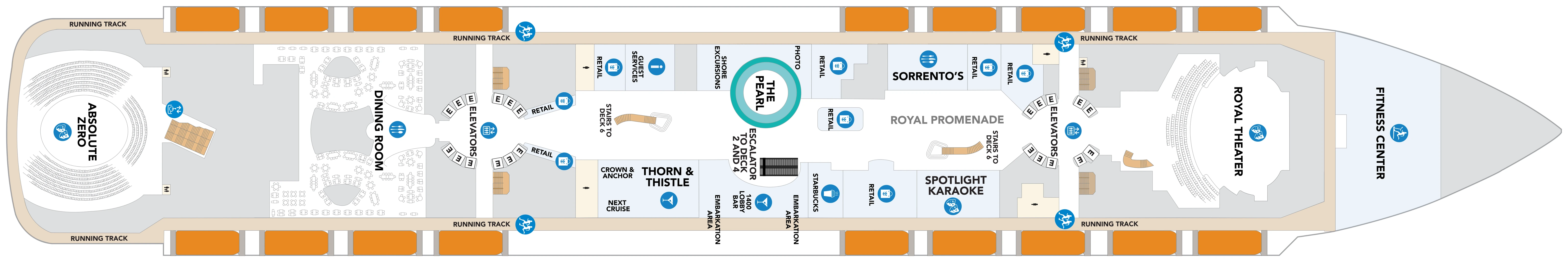 Star of the Seas, Deck 5: official cabin and venue layout