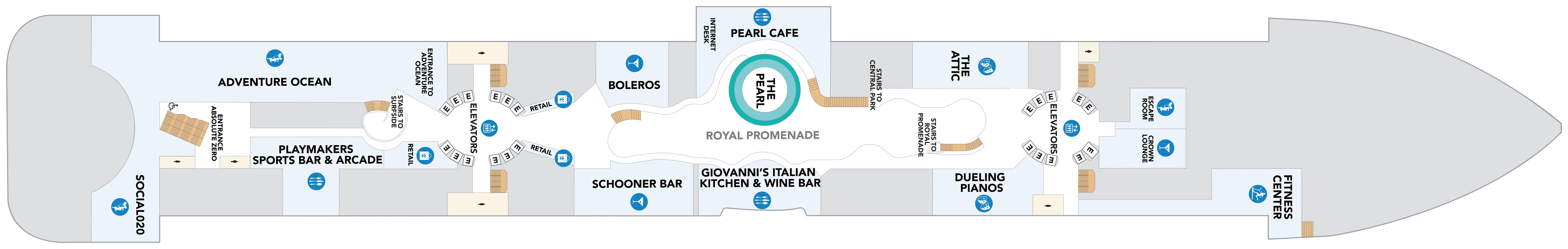 Star of the Seas, Deck 6: official cabin and venue layout