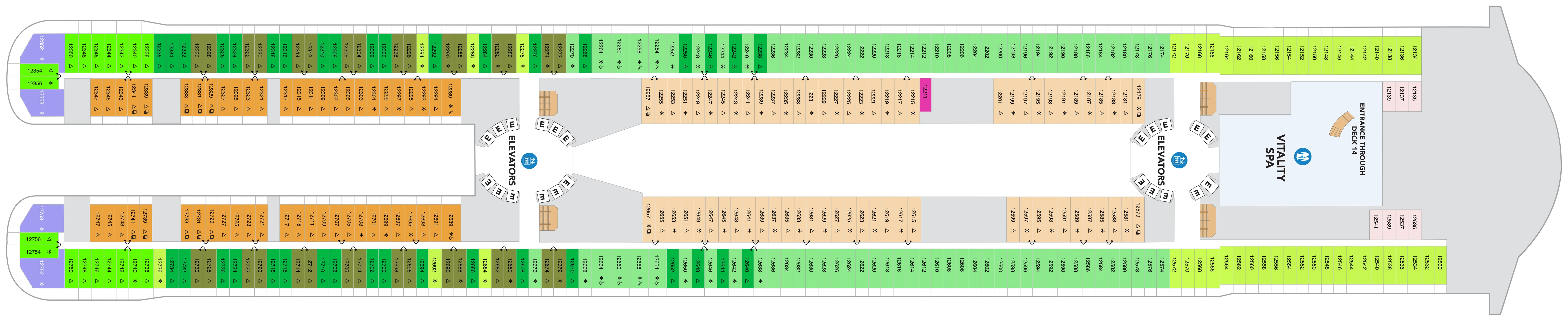 Star of the Seas, Deck 12: official cabin and venue layout