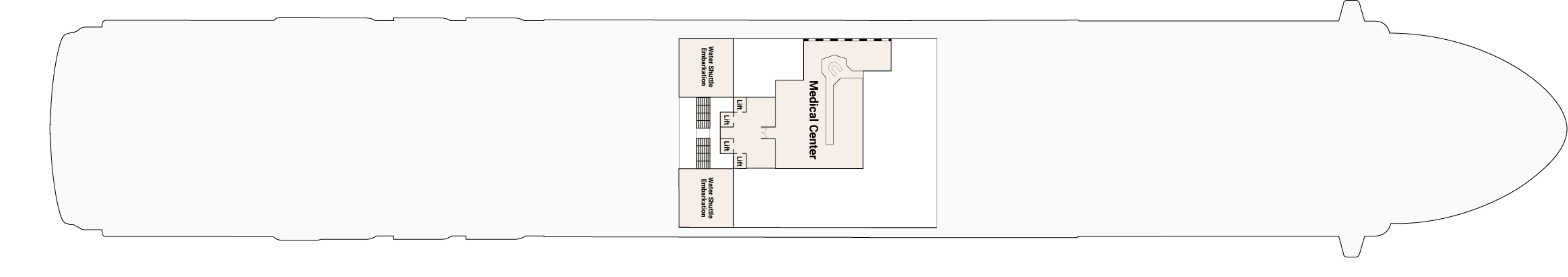Sapphire Princess, Deck 4: official cabin and venue layout