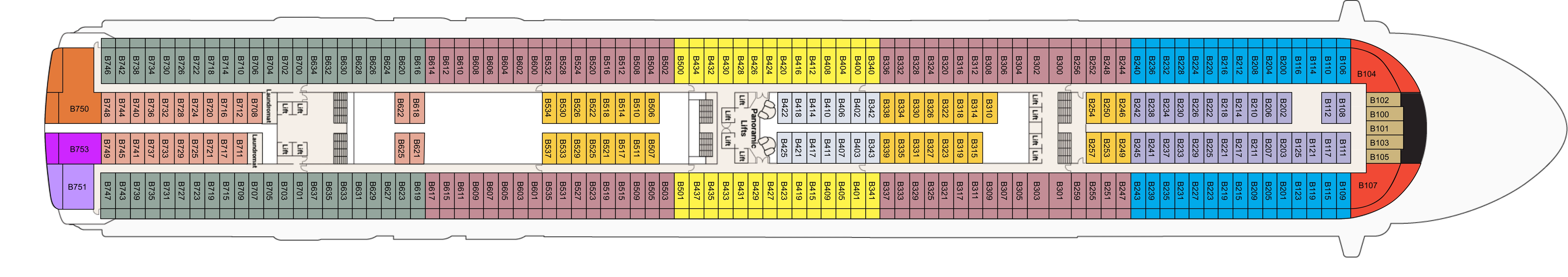 Sapphire Princess, Deck 11: official cabin and venue layout