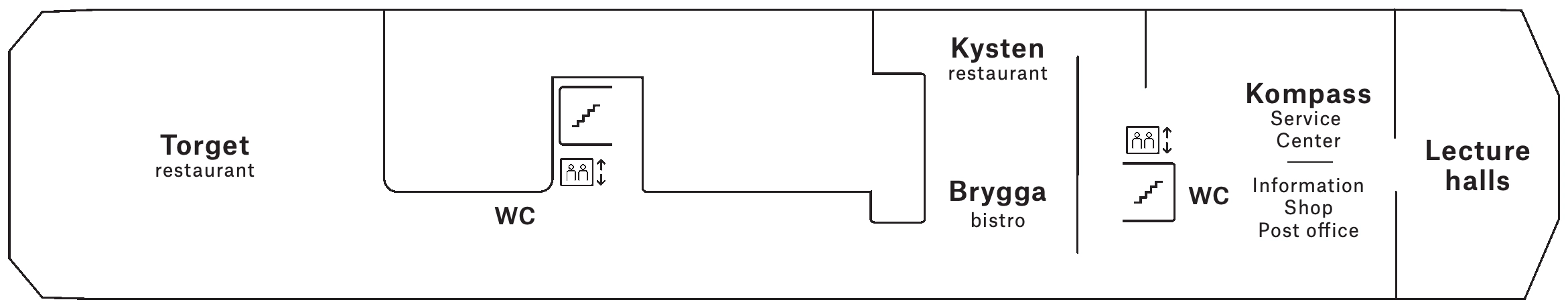 Polarlys, Deck 4: official cabin and venue layout