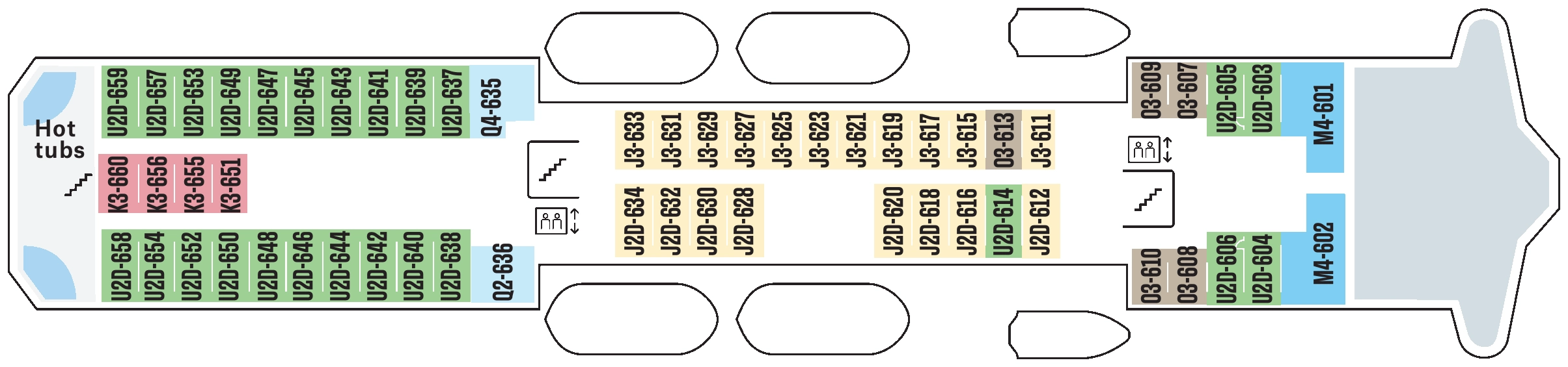 Polarlys, Deck 6: official cabin and venue layout