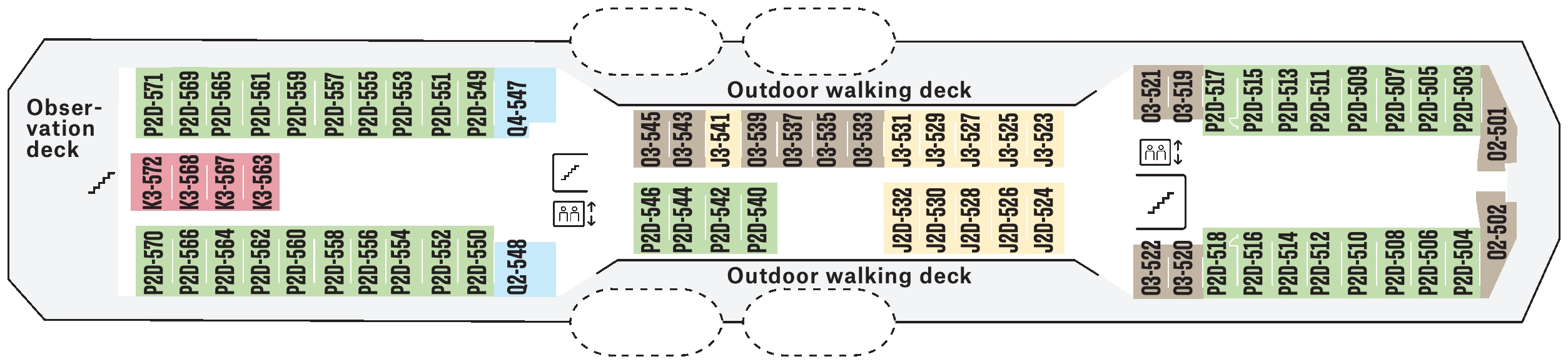 Polarlys, Deck 5: official cabin and venue layout