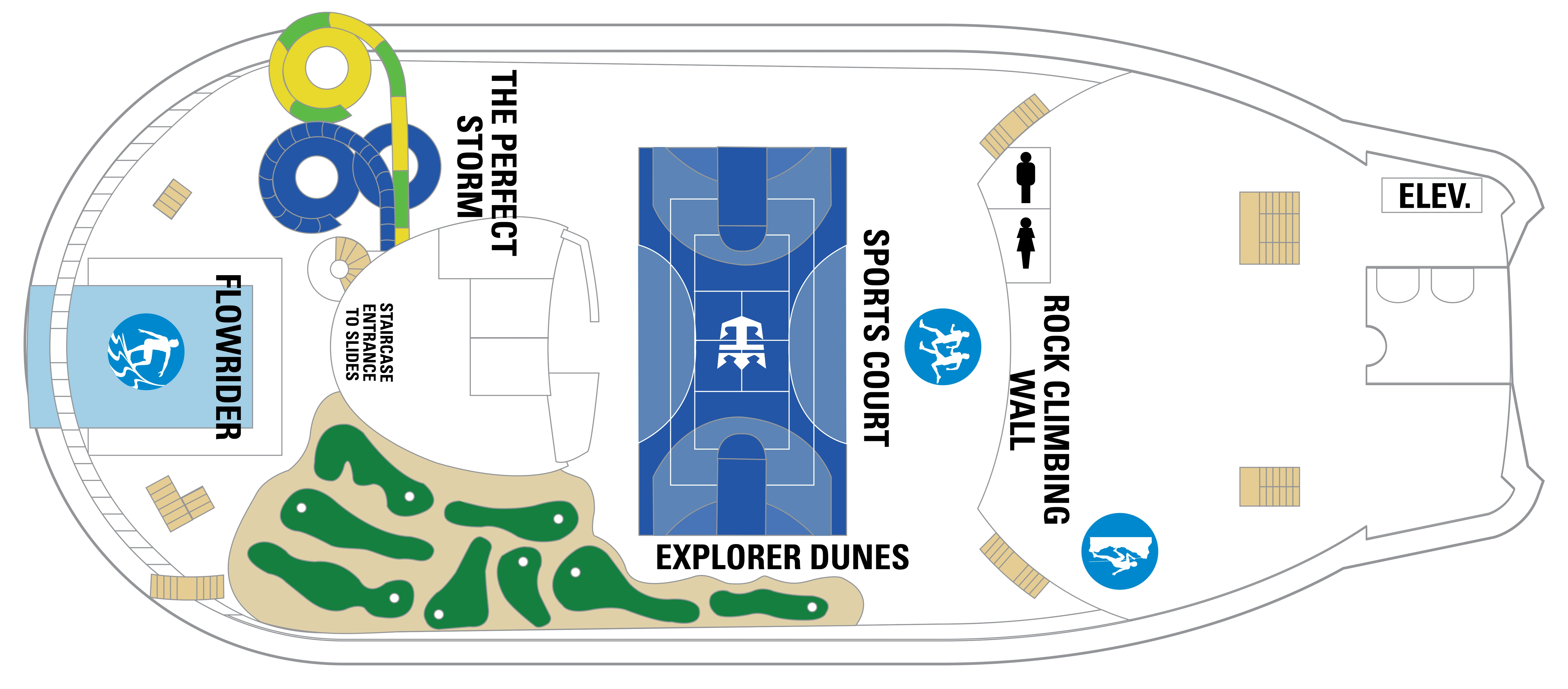 Explorer of the Seas, Deck 13: official cabin and venue layout