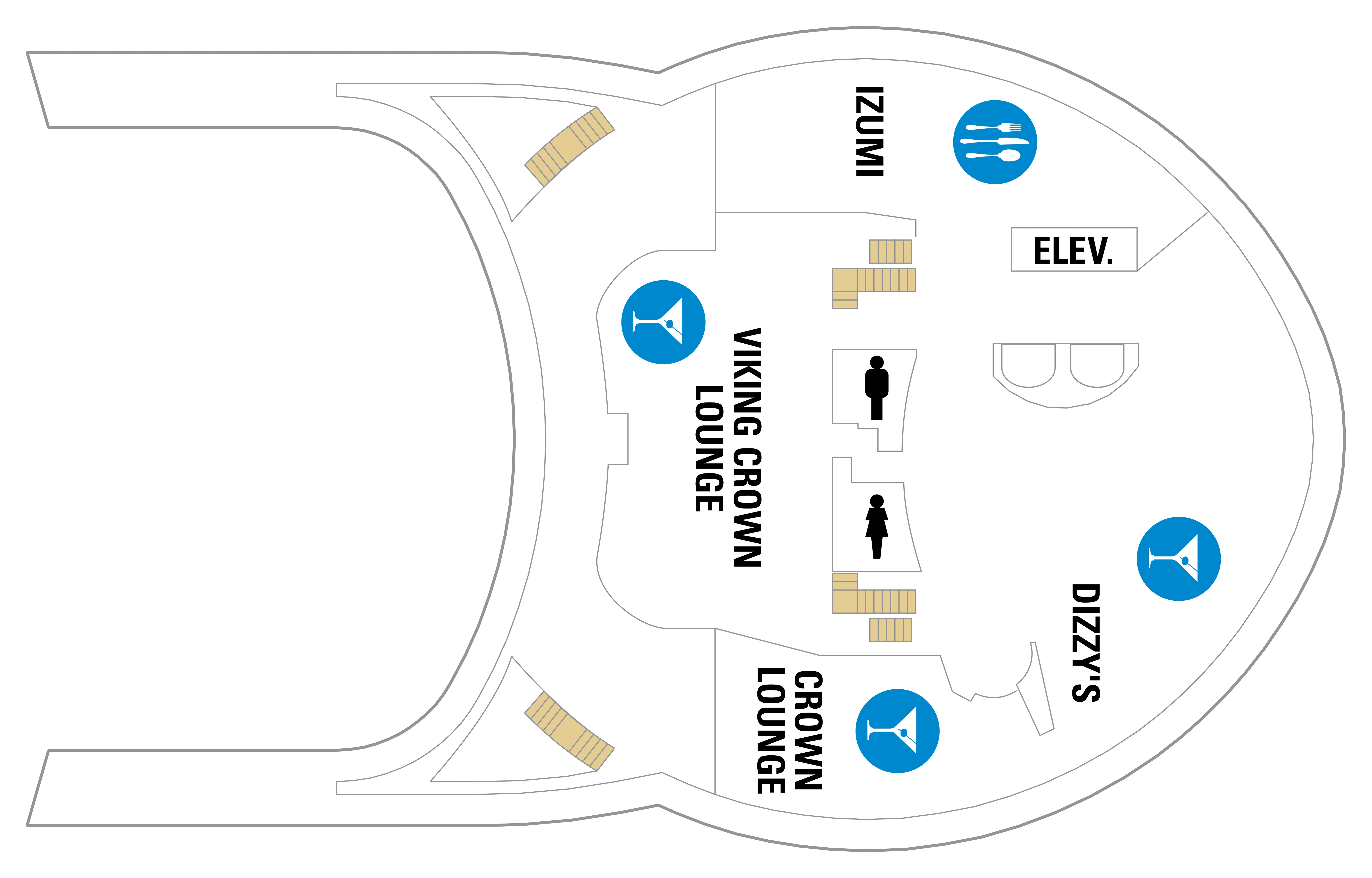 Explorer of the Seas, Deck 14: official cabin and venue layout