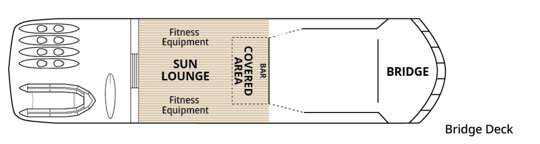 Safari Endeavour, Deck 4: official cabin and venue layout
