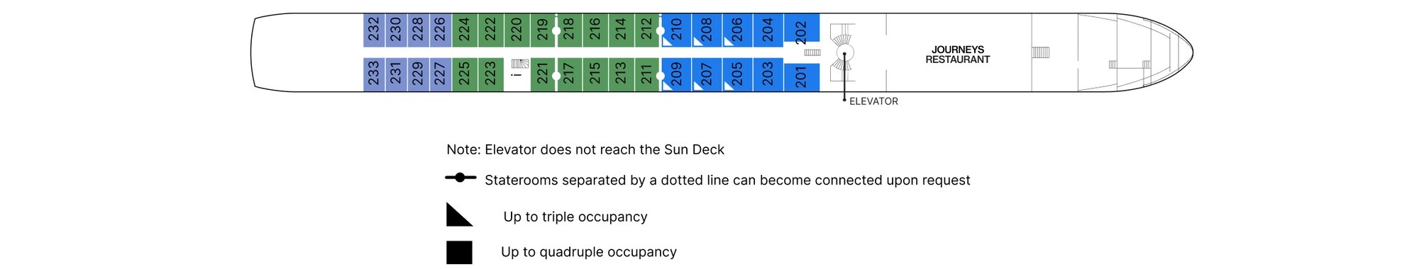 AmaLucia, Deck 2: official cabin and venue layout