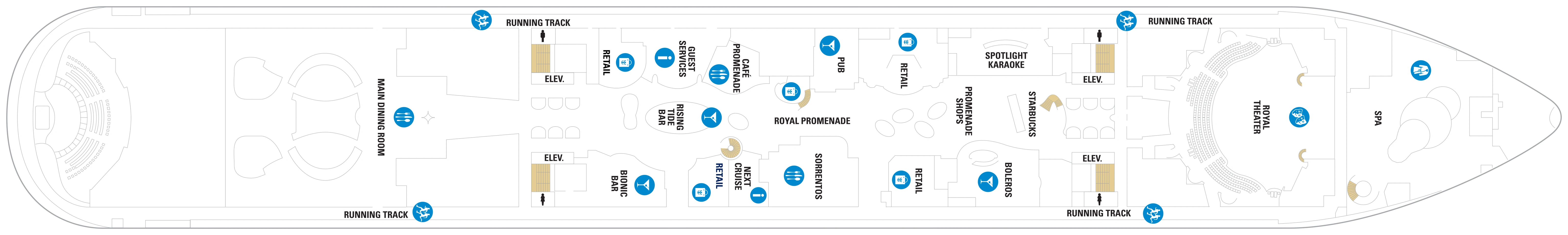 Wonder of the Seas, Deck 5: official cabin and venue layout