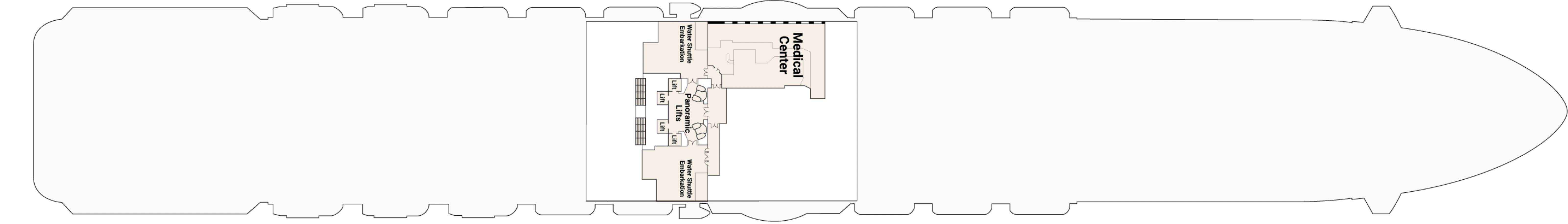 Regal Princess, Deck 4: official cabin and venue layout