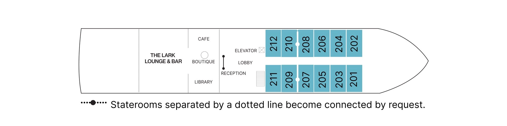 AmaCleo, Deck 2: official cabin and venue layout