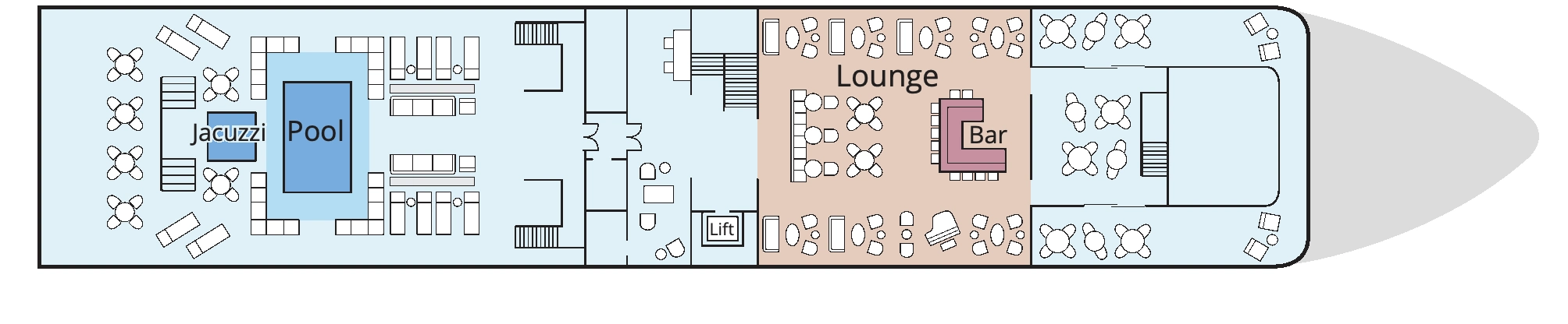 Viking Ra, Deck 4: official cabin and venue layout