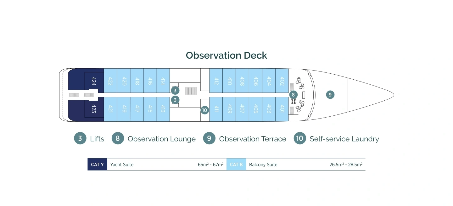 Emerald Azzurra, Deck 3: official cabin and venue layout