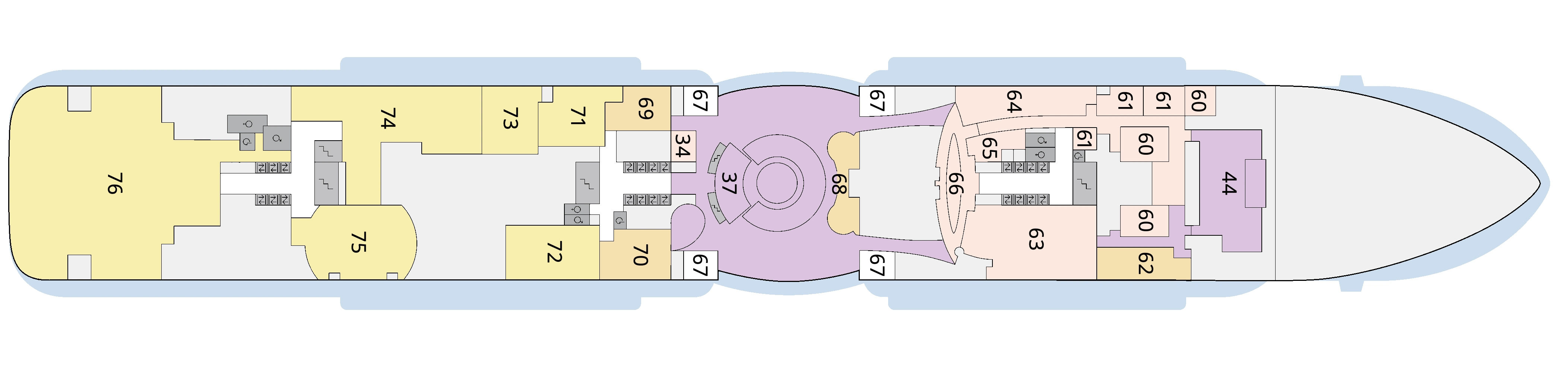 AIDAcosma, Deck 6: official cabin and venue layout