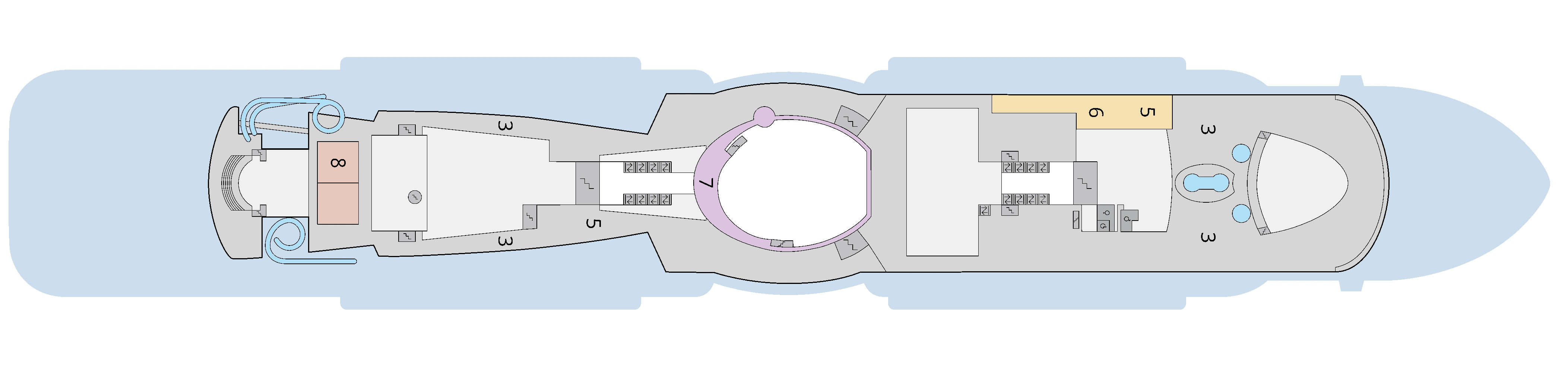 AIDAcosma, Deck 18: official cabin and venue layout