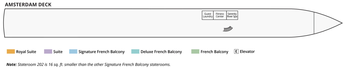 S.S. Elisabeth, Deck 1: official cabin and venue layout