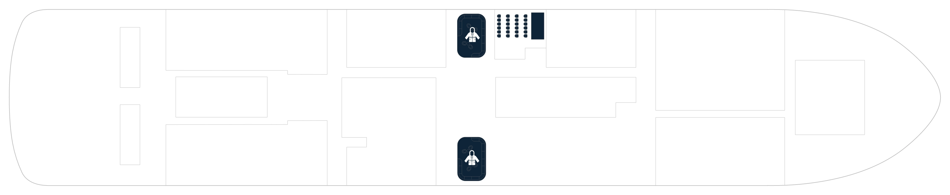 Le Commandant Charcot, Deck 3: official cabin and venue layout
