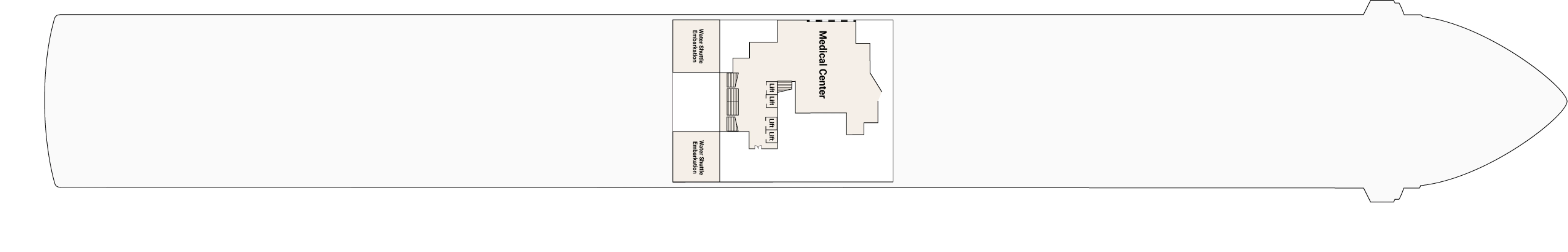 Island Princess, Deck 4: official cabin and venue layout