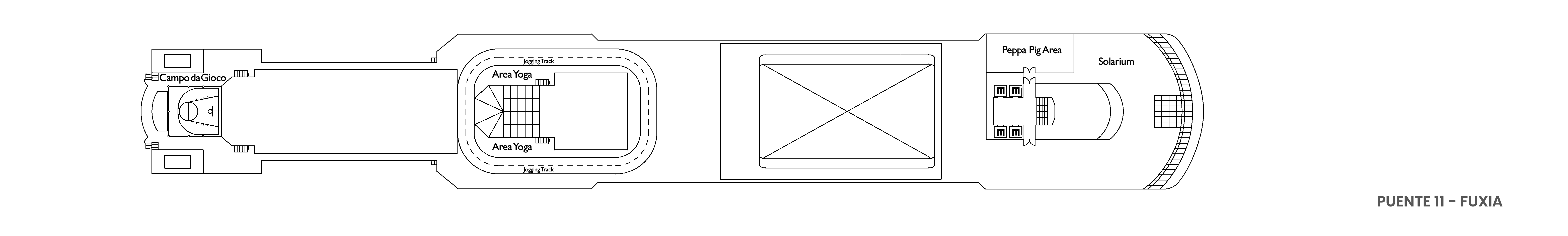 Costa Deliziosa, Deck 11: official cabin and venue layout