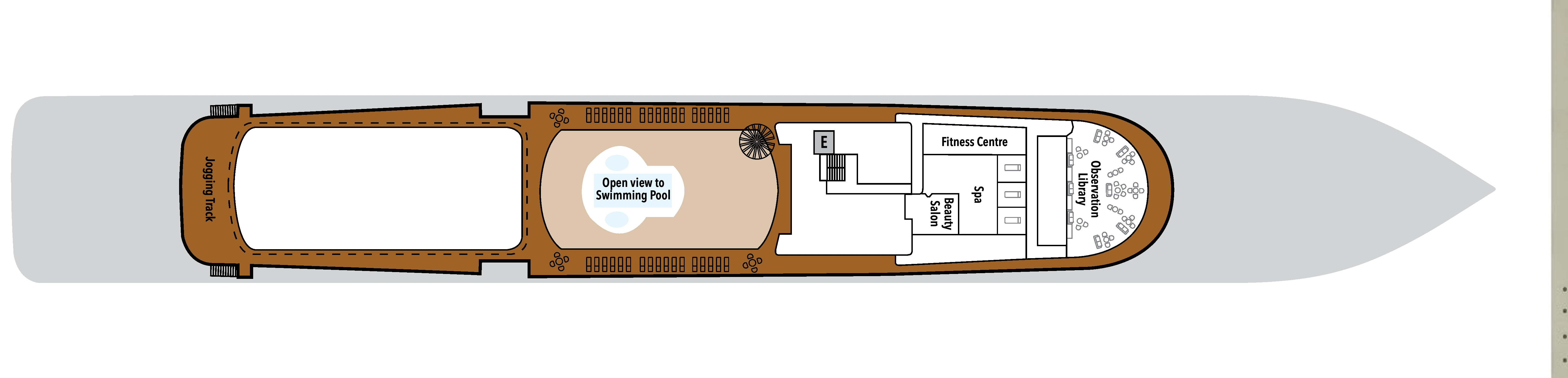 Silver Wind, Deck 9: official cabin and venue layout
